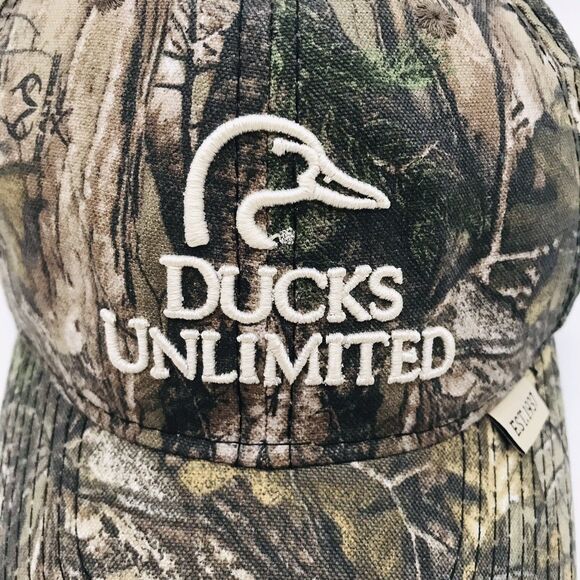 Ducks Unlimited RealTree Camouflage Hat Outdoor Cap StrapBack OSFM Camo Hunt Cap - Picture 3 of 11